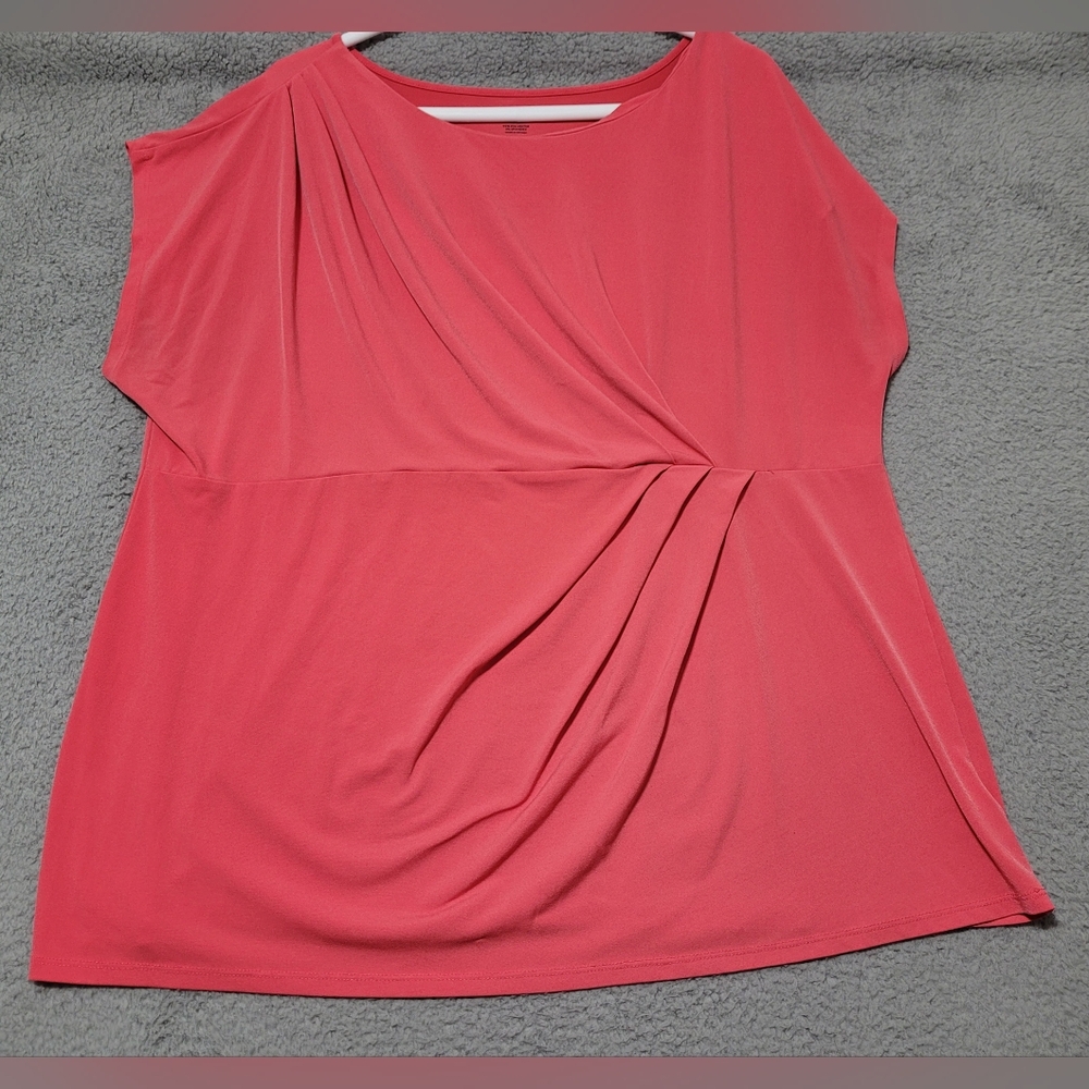 Lane Bryant Coral Pink Short Sleeve Shirt Size 22/24